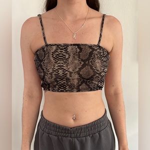 Snake skin print crop top